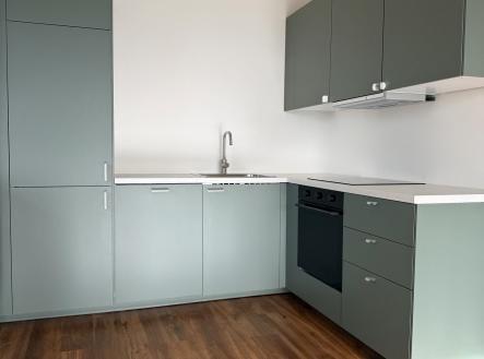 Pronájem bytu 2+kk (52,7m2) s balkonem (16,4m2), sklepem (6m2) a garážovým stáním